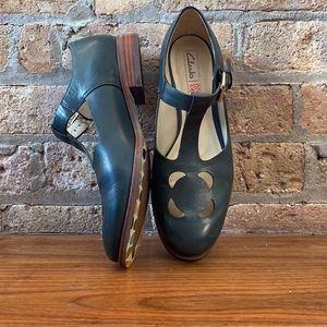 Navy Orla Kiely for Clarks Mary Janes